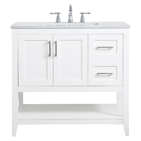 ELEGANT DECOR 36 Inch Single Bathroom Vanity In White VF16036WH